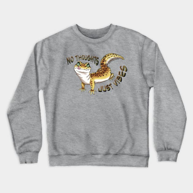 No thoughts just vibes leopard gecko Crewneck Sweatshirt by Nina Bolen's Fantastical Creatures